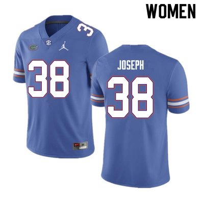 Women's Florida Gators #38 Carlson Joseph NCAA Nike Royal Authentic Stitched College Football Jersey BIT0862VM